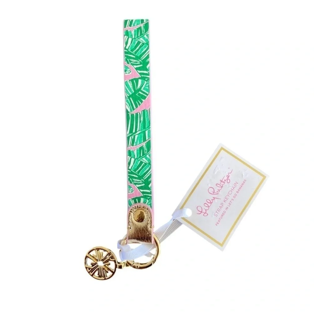 Lilly Pulitzer Durable Leatherette Strap Key Chain Let's go Bananas NWT